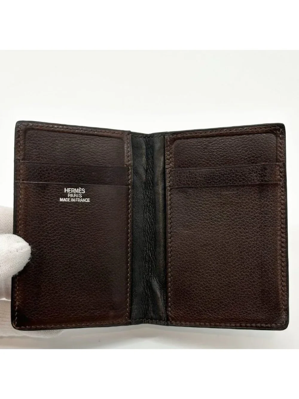 Hermes 2009: Card Case Brown Leather Business Holder